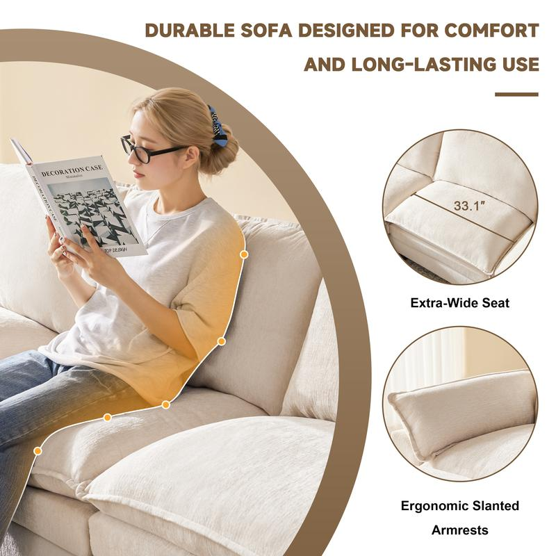 GOSUHI | 115"–149" Modular Cloud Sectional with Ottomans