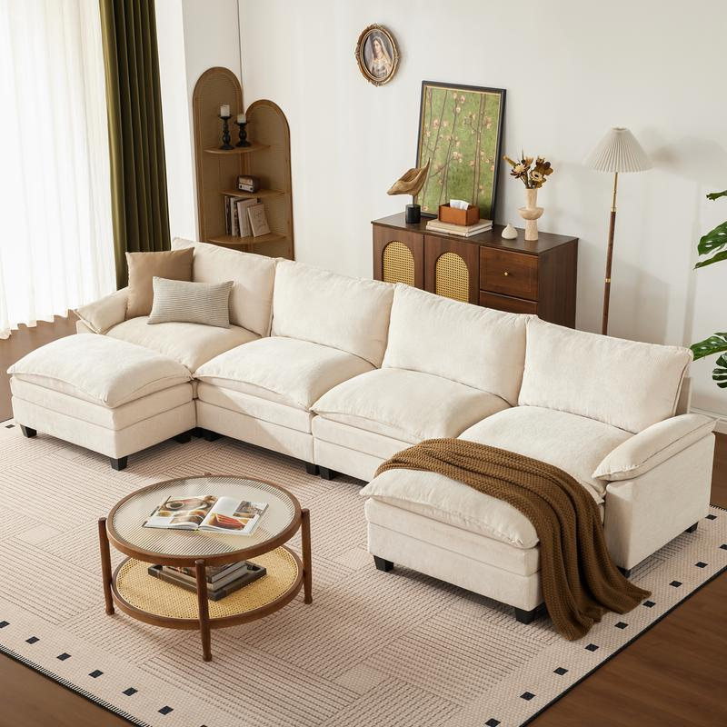 GOSUHI | 115"–149" Modular Cloud Sectional with Ottomans