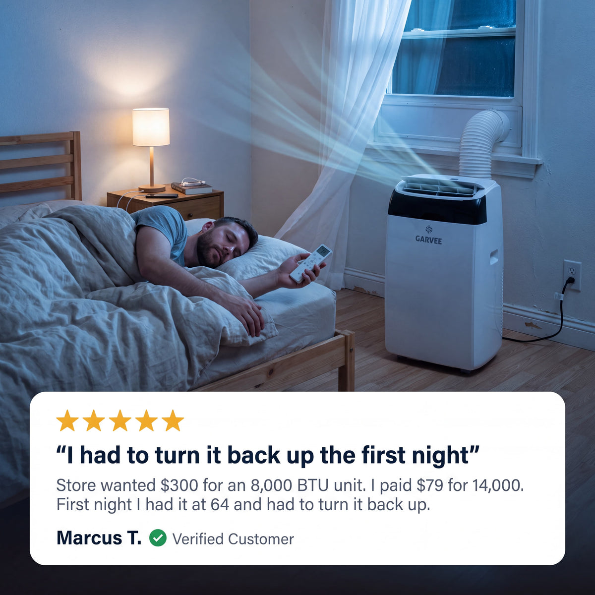 Garvee 14000 BTU Ultra-Quiet & Energy Efficient Portable Air Conditioner