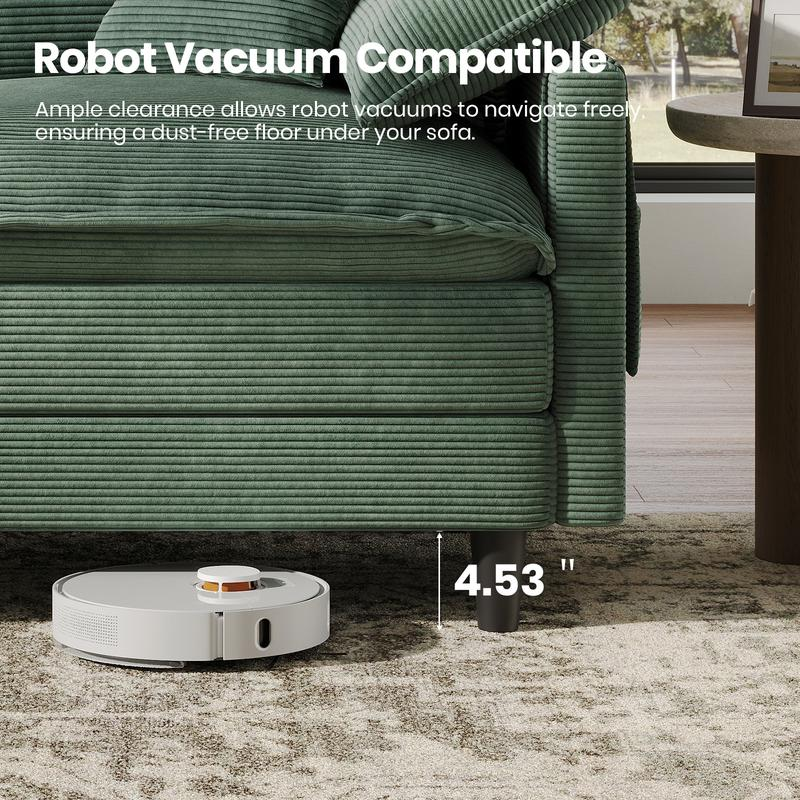 Copiae | Corduroy Modular Cloud Sofa (108"–143.7") with Ottoman-Coffee Table