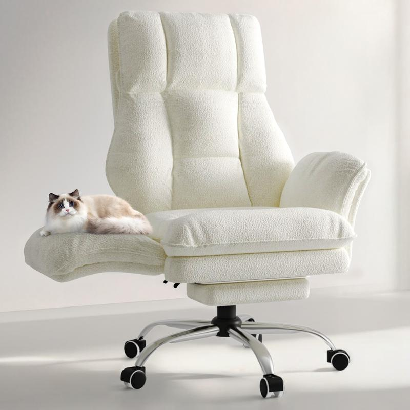 HOMRELEXA | Big & Tall Executive Recliner Office Chair — Flip Arms, Footrest, 135° Recline