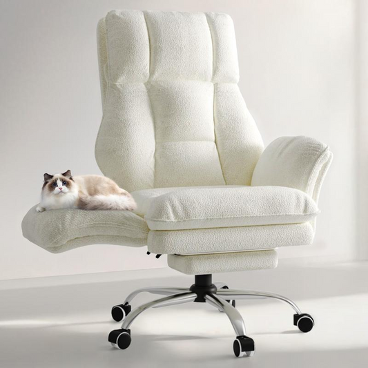 HOMRELEXA | Big & Tall Executive Recliner Office Chair — Flip Arms, Footrest, 135° Recline